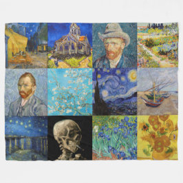 Vincent van Gogh - Meisterwerke Mosaic Patchwork Fleecedecke