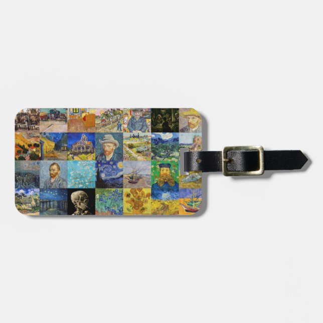 Vincent van Gogh - Meisterwerke Mosaic Patchwork Gepäckanhänger (Vorderseite horizontal)