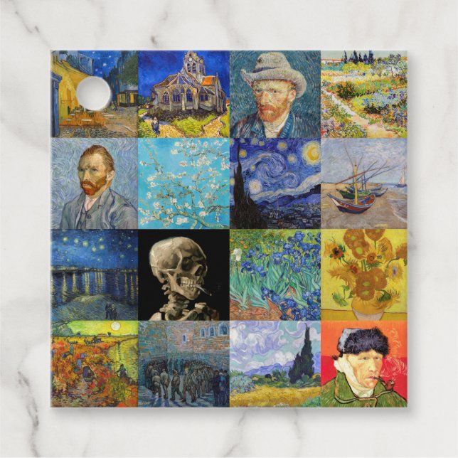 Vincent van Gogh - Meisterwerke Mosaic Patchwork Geschenkanhänger (Vorderseite)