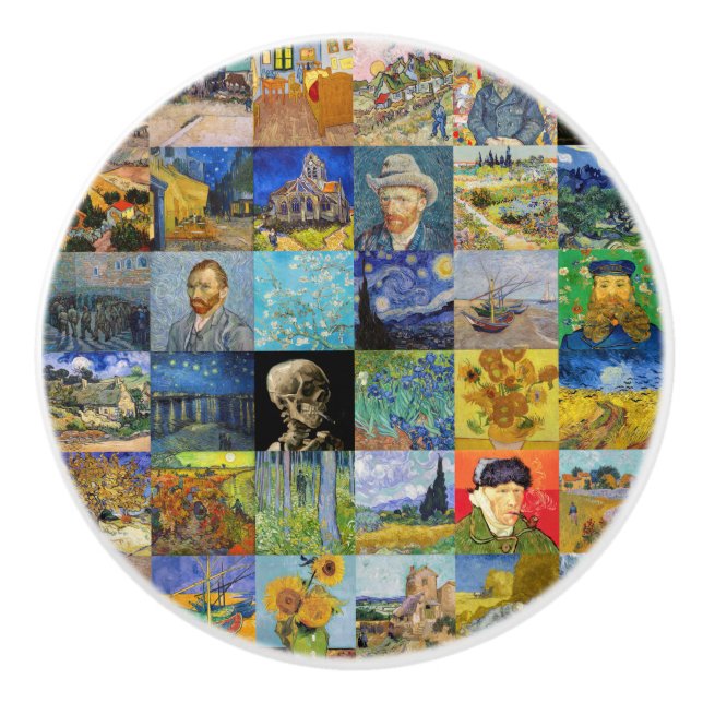 Vincent van Gogh - Meisterwerke Mosaic Patchwork Keramikknauf (Vorderseite)