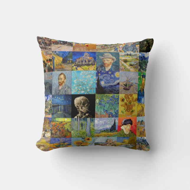 Vincent van Gogh - Meisterwerke Mosaic Patchwork Kissen (Vorderseite)