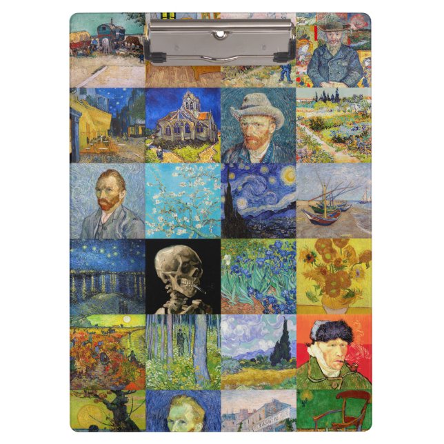 Vincent van Gogh - Meisterwerke Mosaic Patchwork Klemmbrett (Vorderseite)