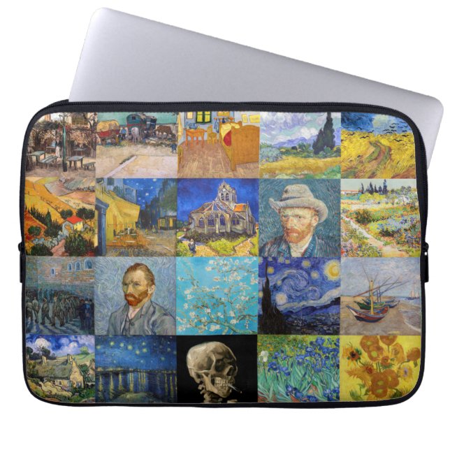 Vincent van Gogh - Meisterwerke Mosaic Patchwork Laptopschutzhülle (Vorderseite)