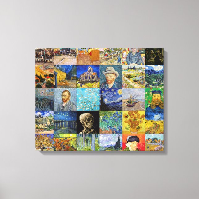 Vincent van Gogh - Meisterwerke Mosaic Patchwork Leinwanddruck (Vorderseite)