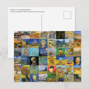 Vincent van Gogh - Meisterwerke Mosaic Patchwork Postkarte