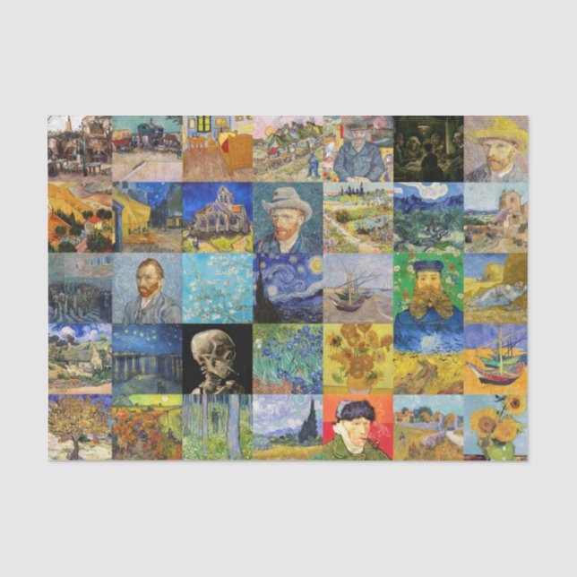 Vincent van Gogh - Meisterwerke Mosaic Patchwork Seidenpapier (Vorderseite)