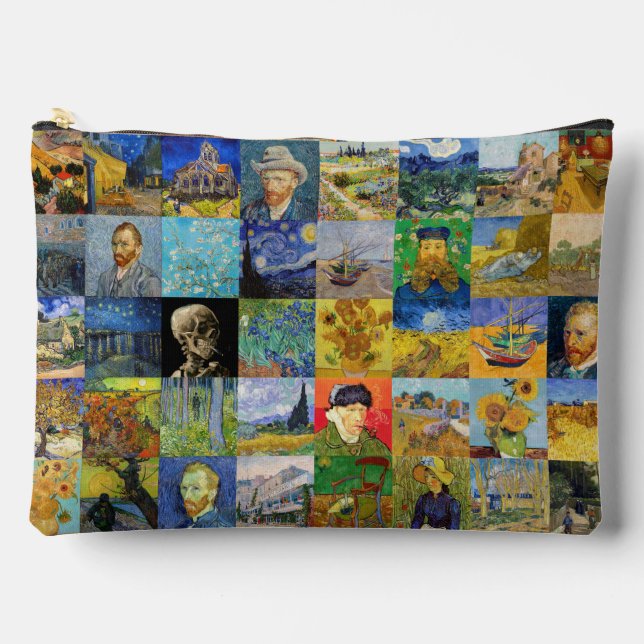 Vincent van Gogh - Meisterwerke Mosaic Patchwork Zubehörtasche (Vorderseite)