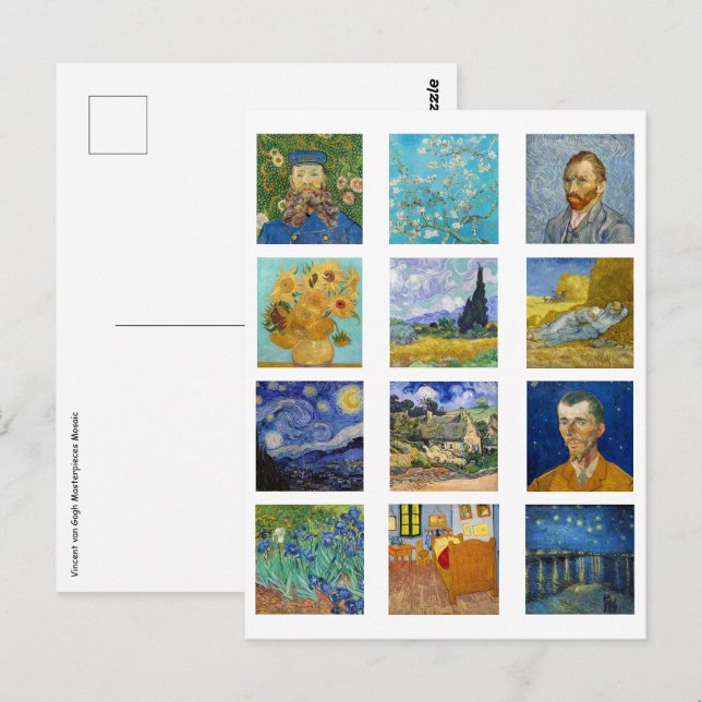 Vincent Van Gogh - Meisterwerke Mosaic Postkarte (Vorne/Hinten)