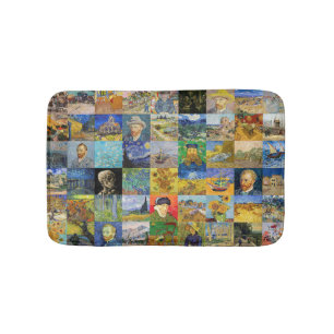 Vincent van Gogh - Meisterwerke Mosaik Patchwork Badematte