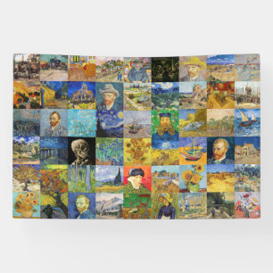 Vincent van Gogh - Meisterwerke Mosaik Patchwork Banner