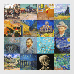 Vincent van Gogh - Meisterwerke Mosaik Patchwork Fensteraufkleber