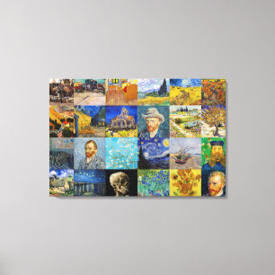 Vincent van Gogh - Meisterwerke Mosaik Patchwork Leinwanddruck