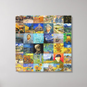Vincent van Gogh - Meisterwerke Mosaik Patchwork Leinwanddruck
