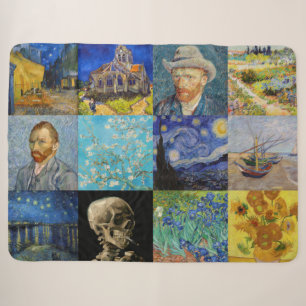 Vincent van Gogh - Meisterwerke Mosaik Patchwork Sherpadecke