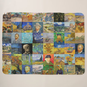 Vincent van Gogh - Meisterwerke Mosaik Patchwork Sherpadecke