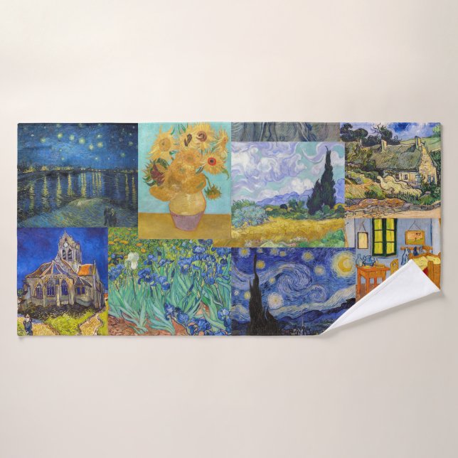 Vincent Van Gogh - Meisterwerke Patchwork Badhandtuch Set (Badehandtuch)