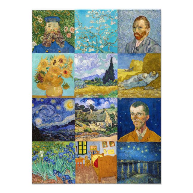 Vincent Van Gogh - Meisterwerke Patchwork Fotodruck (Vorne)
