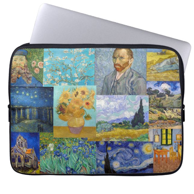 Vincent Van Gogh - Meisterwerke Patchwork Laptopschutzhülle (Vorderseite)