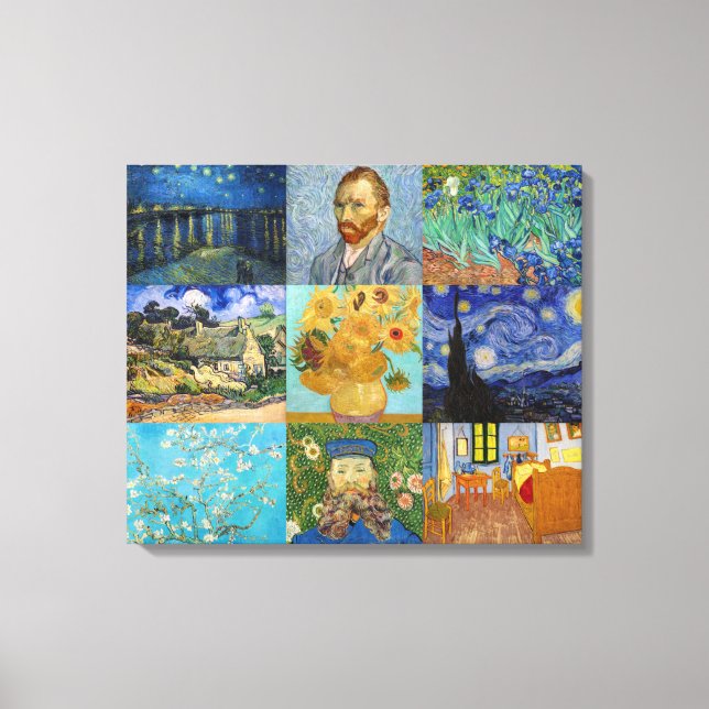 Vincent Van Gogh - Meisterwerke Patchwork Leinwanddruck (Vorderseite)