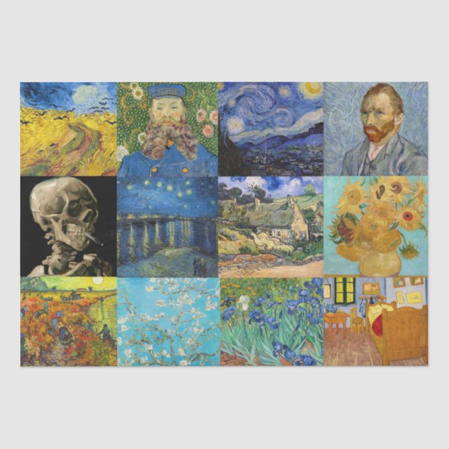 Vincent Van Gogh - Meisterwerke Patchwork Seidenpapier (Vorderseite)