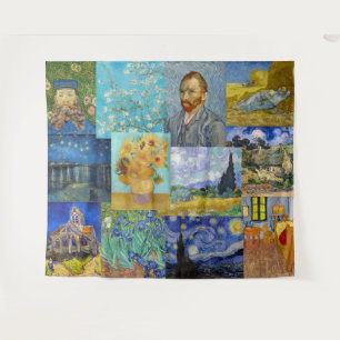 Vincent Van Gogh - Meisterwerke Patchwork Wandteppich