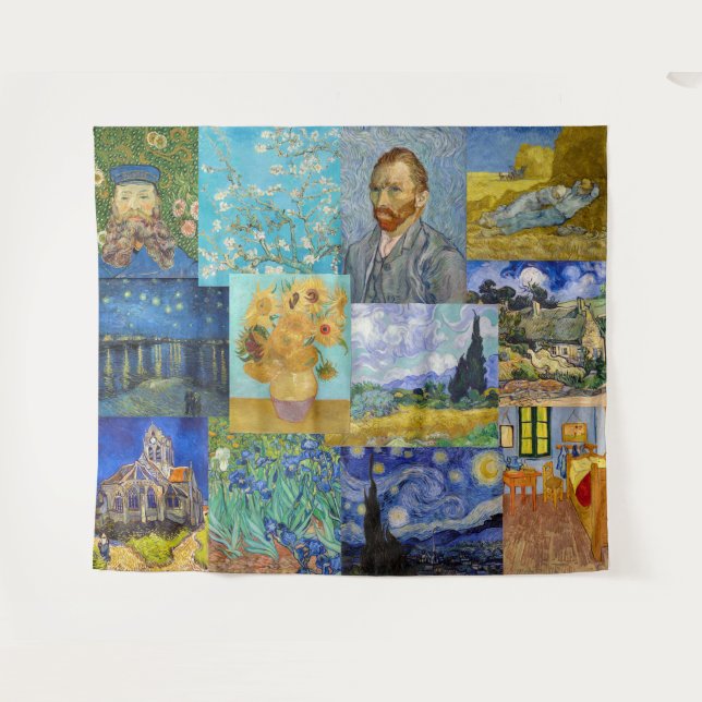 Vincent Van Gogh - Meisterwerke Patchwork Wandteppich (Vorderseite (Horizontal))