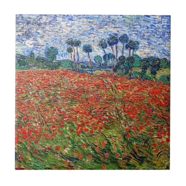 Vincent van Gogh - Mohnfeld Fliese (Vorderseite)