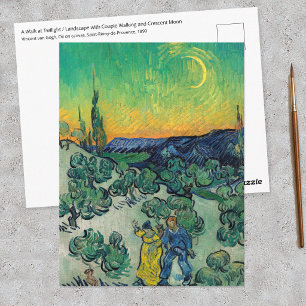 Vincent van Gogh - Mondlandschaft mit Paar Postkarte