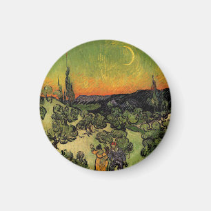 Vincent Van Gogh Moonlit Landschaft Magnet