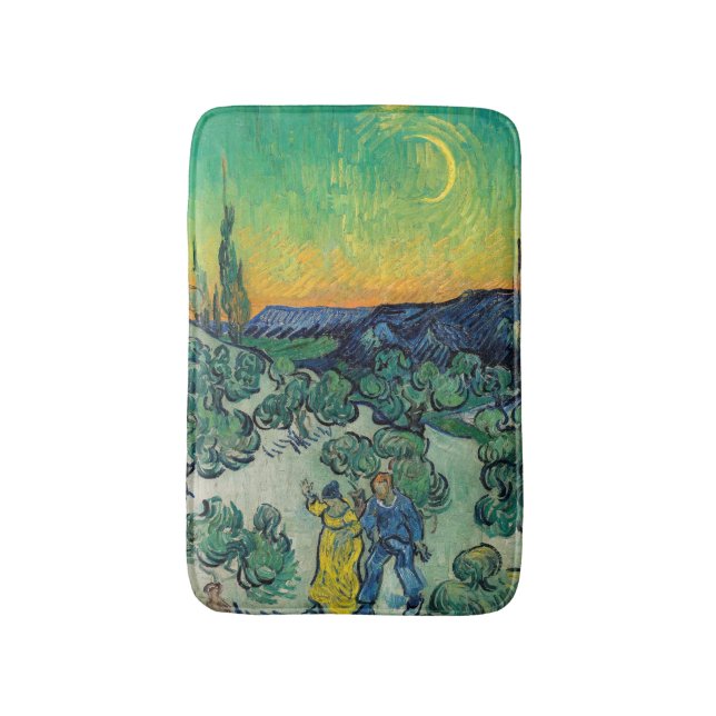 Vincent van Gogh - Moonlit Landschaft mit Paar Badematte (Vorderseite Vertikal)