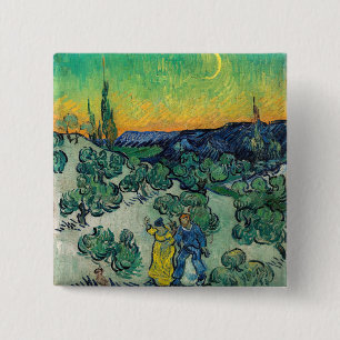 Vincent van Gogh - Moonlit Landschaft mit Paar Button