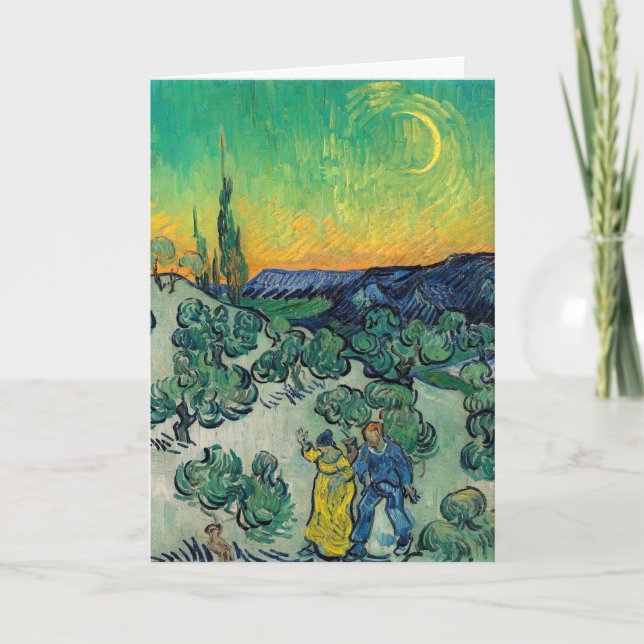 Vincent van Gogh - Moonlit Landschaft mit Paar Karte (Vorderseite)