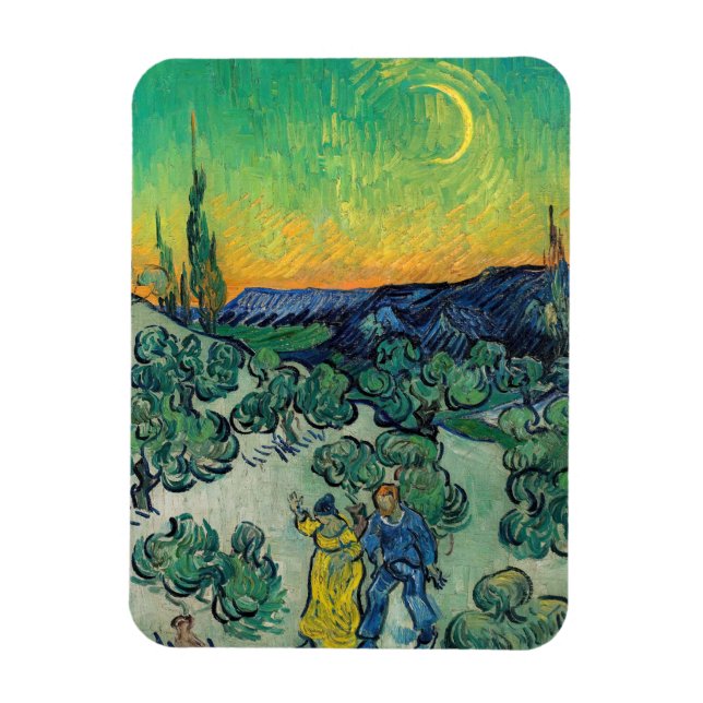 Vincent van Gogh - Moonlit Landschaft mit Paar Magnet (Vertikal)