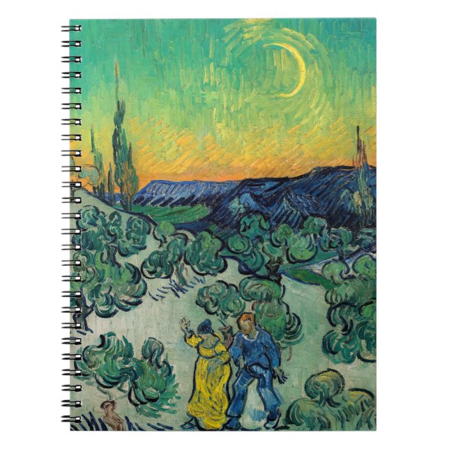 Vincent van Gogh - Moonlit Landschaft mit Paar Notizblock (Vorderseite)