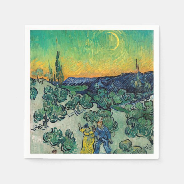 Vincent van Gogh - Moonlit Landschaft mit Paar Serviette (Vorderseite)