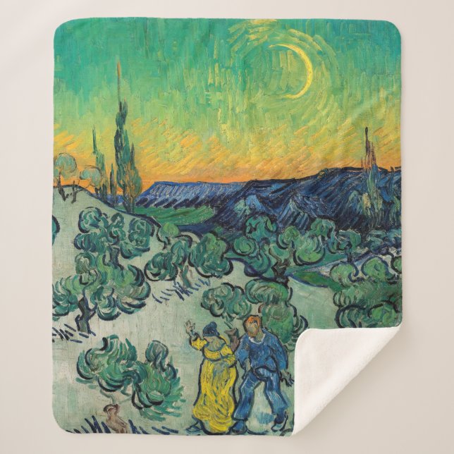 Vincent van Gogh - Moonlit Landschaft mit Paar Sherpadecke (Vorderseite)