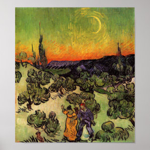 Vincent Van Gogh Moonlit Landschaft Poster