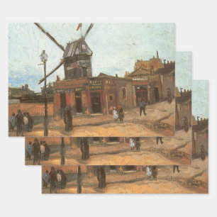 Vincent van Gogh - Moulin de la Galette, Windmill Geschenkpapier Set
