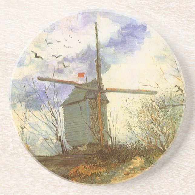 Vincent van Gogh - Moulin de la Galette, Windmill Sandstein Untersetzer (Vorne)