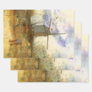 Vincent van Gogh - Moulin de la Galette, Windmühle Geschenkpapier Set