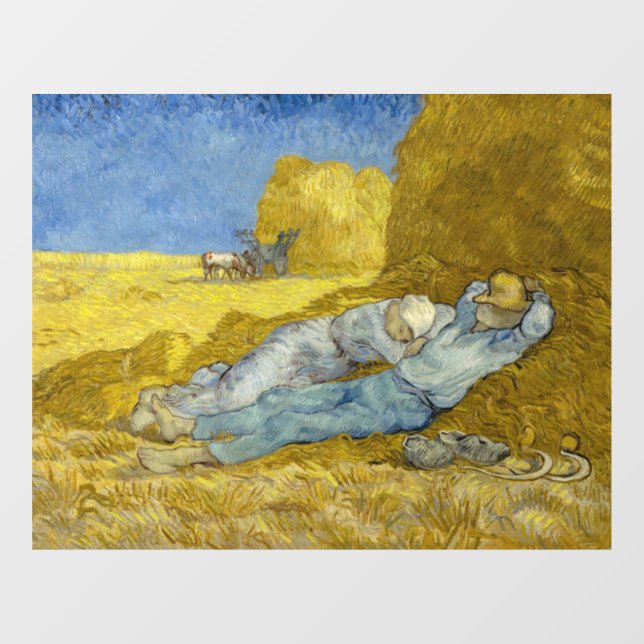Vincent Van Gogh - Noon, Erholung aus der Arbeit / Fensteraufkleber (Blatt)