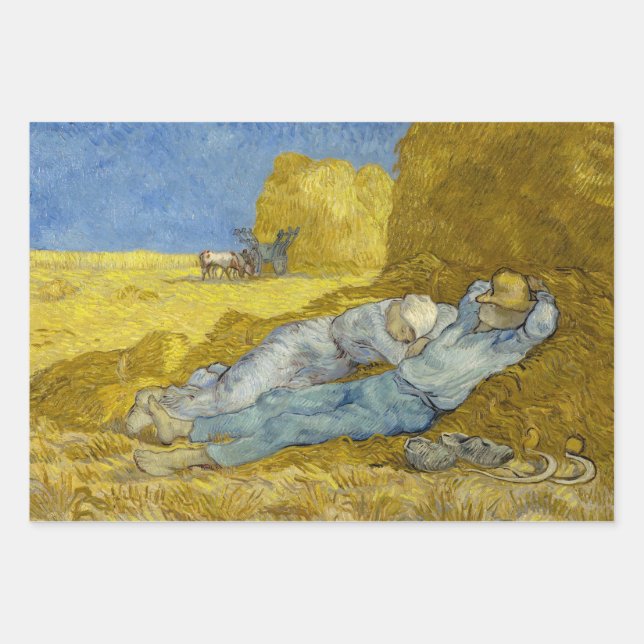 Vincent Van Gogh - Noon, Erholung aus der Arbeit / Geschenkpapier Set (Vorderseite)