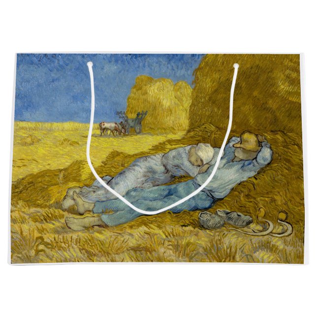Vincent Van Gogh - Noon, Erholung aus der Arbeit / Große Geschenktüte (Vorderseite)