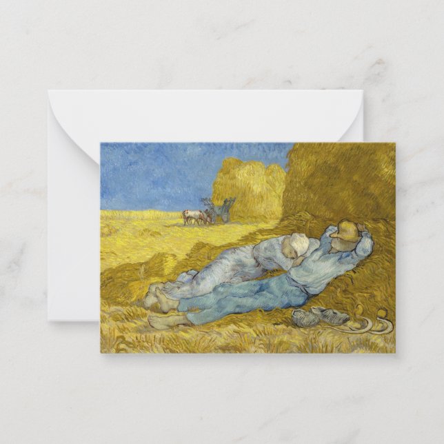 Vincent Van Gogh - Noon, Erholung aus der Arbeit / Mitteilungskarte (Vorderseite)