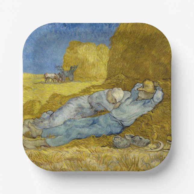 Vincent Van Gogh - Noon, Erholung aus der Arbeit / Pappteller (Vorderseite)