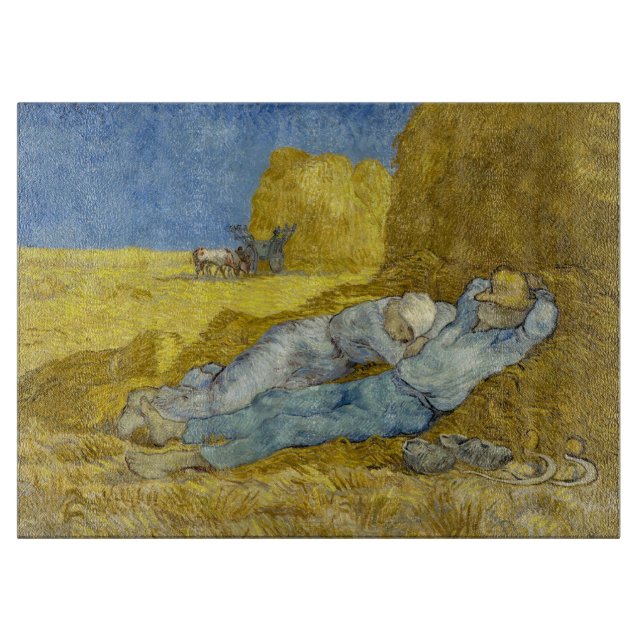 Vincent Van Gogh - Noon, Erholung aus der Arbeit / Schneidebrett (Vorderseite)