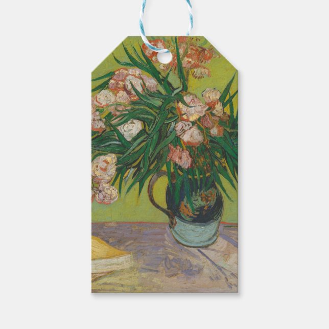 Vincent Van Gogh Oleander Blume Malerei Geschenkanhänger (Vorderseite)