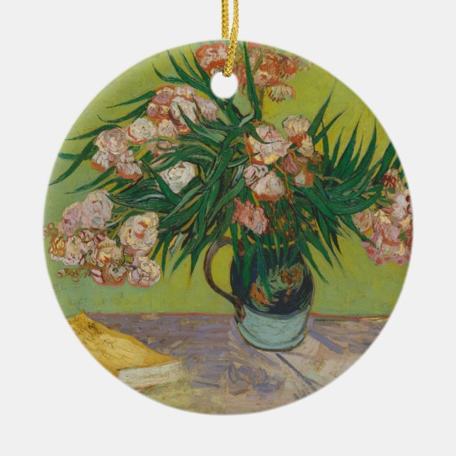 Vincent Van Gogh Oleander Blume Malerei Keramik Ornament (Vorne)