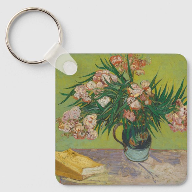 Vincent Van Gogh Oleander Blume Malerei Schlüsselanhänger (Vorderseite)