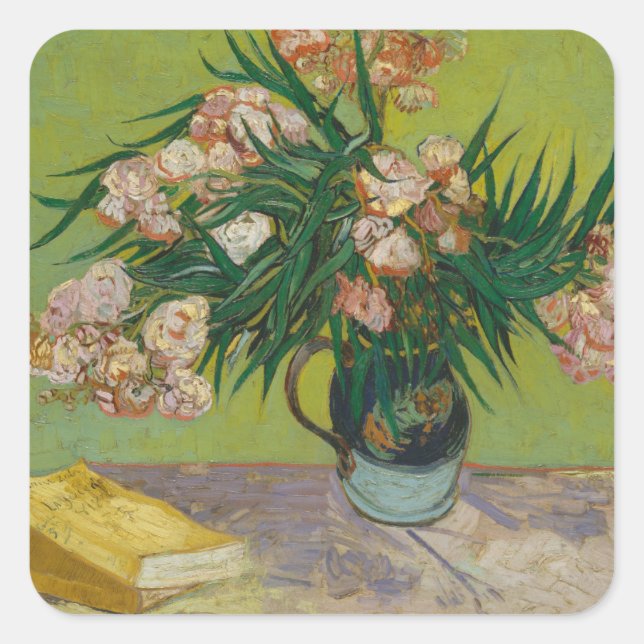 Vincent Van Gogh | Oleander Quadratischer Aufkleber (Vorderseite)